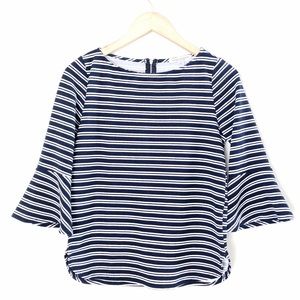 💙3/$25 Green Envelope Navy Blouse Bell Sleeves- Small